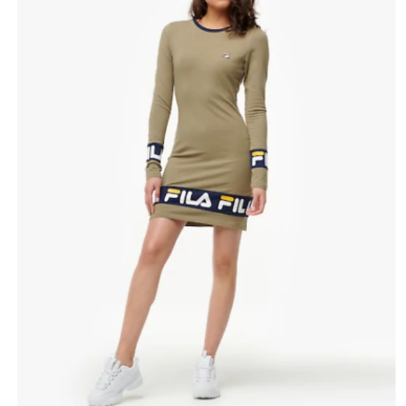 long sleeve fila dress